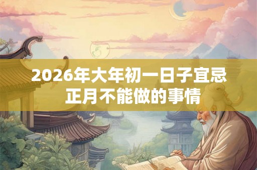 2026年大年初一日子宜忌  正月不能做的事情