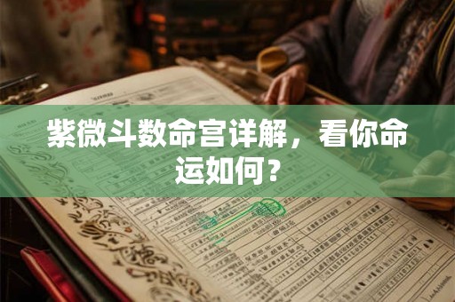 紫微斗数命宫详解，看你命运如何？