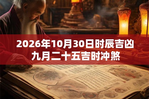 2026年10月30日时辰吉凶 九月二十五吉时冲煞