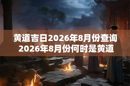 黄道吉日2026年8月份查询 2026年8月份何时是黄道吉日