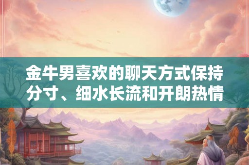 金牛男喜欢的聊天方式保持分寸、细水长流和开朗热情 金牛男喜欢的聊天方式保持分寸、细水长流和开朗热情