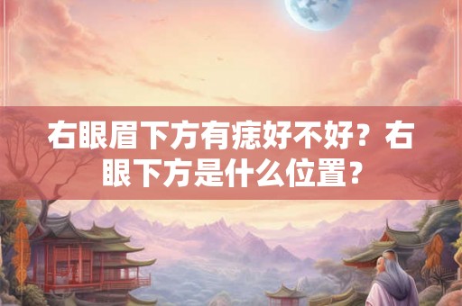 右眼眉下方有痣好不好?右眼下方是什么位置? 右眼眉下方有痣好不好?右眼下方是什么位置?