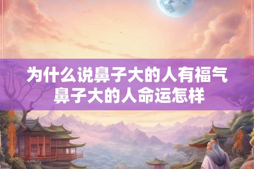 为什么说鼻子大的人有福气 鼻子大的人命运怎样