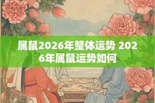 属鼠2026年整体运势 2026年属鼠运势如何