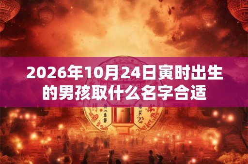 2026年10月24日寅时出生的男孩取什么名字合适 2026年10月24日寅时出生的男孩取什么名字合适
