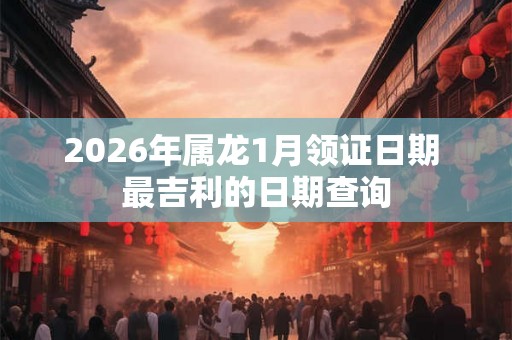 2026年属龙1月领证日期 最吉利的日期查询