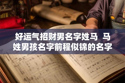 好运气招财男名字姓马  马姓男孩名字前程似锦的名字