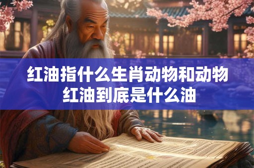 红油指什么生肖动物和动物 红油到底是什么油