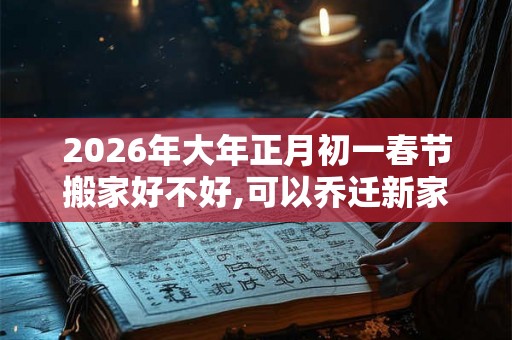 2026年大年正月初一春节搬家好不好,可以乔迁新家吗？