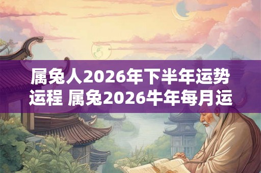 属兔人2026年下半年运势运程 属兔2026牛年每月运程详解