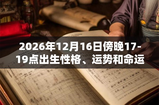 2026年12月16日傍晚17-19点出生性格、运势和命运