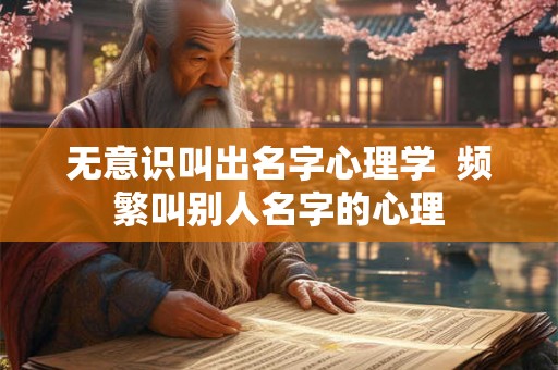 无意识叫出名字心理学  频繁叫别人名字的心理
