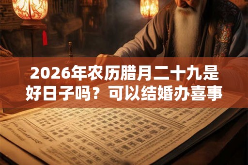 2026年农历腊月二十九是好日子吗？可以结婚办喜事吗？