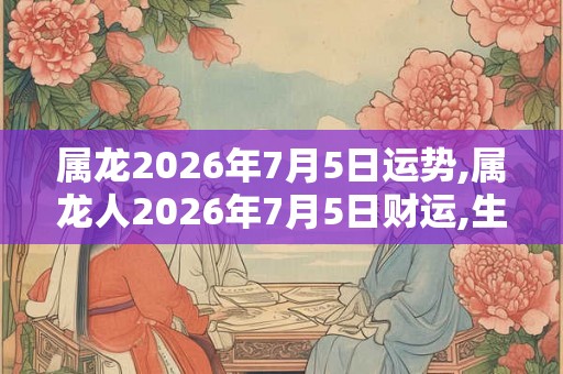 属龙2026年7月5日运势,属龙人2026年7月5日财运,生肖龙2026年7月5日运势 属龙2026年7月5日运势,属龙人2026年7月5日财运,生肖龙2026年7月5日运势