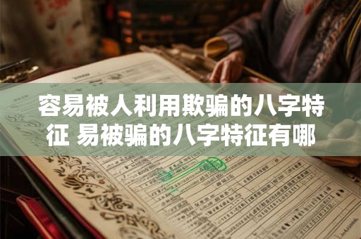 容易被人利用欺骗的八字特征 易被骗的八字特征有哪些