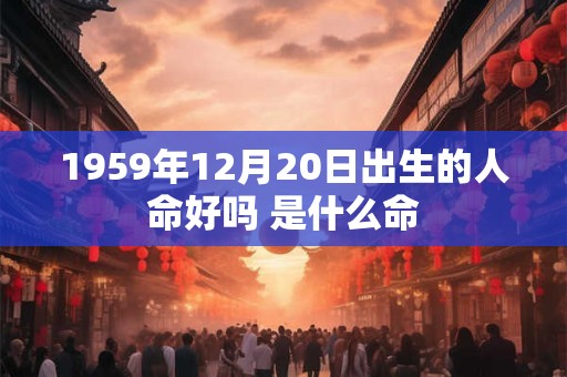 1959年12月20日出生的人命好吗 是什么命