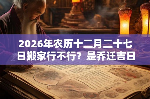2026年农历十二月二十七日搬家行不行?是乔迁吉日吗? 2026年农历十二月二十七日搬家行不行?是乔迁吉日吗?