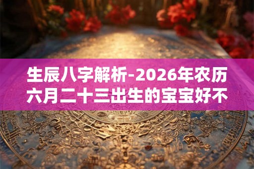 生辰八字解析-2026年农历六月二十三出生的宝宝好不好 生辰八字解析-2026年农历六月二十三出生的宝宝好不好