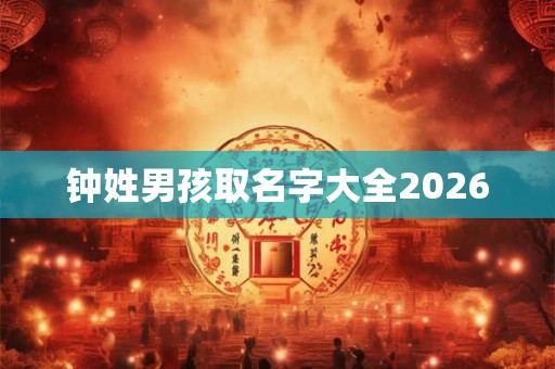 钟姓男孩取名字大全2026