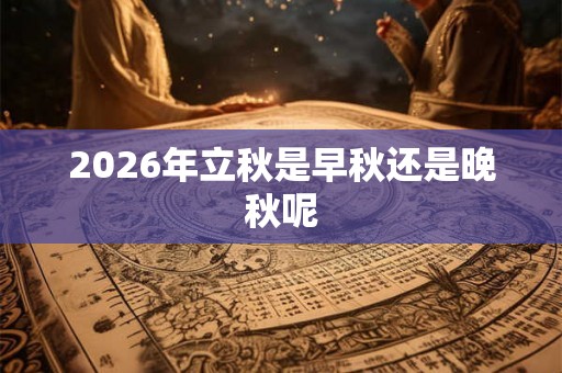 2026年立秋是早秋还是晚秋呢
