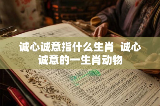 诚心诚意指什么生肖  诚心诚意的一生肖动物