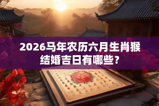 2026马年农历六月生肖猴结婚吉日有哪些? 2026马年农历六月生肖猴结婚吉日有哪些?