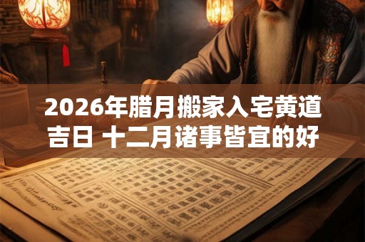 2026年腊月搬家入宅黄道吉日 十二月诸事皆宜的好日子
