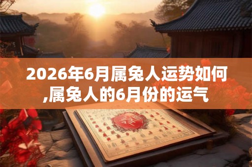 2026年6月属兔人运势如何,属兔人的6月份的运气