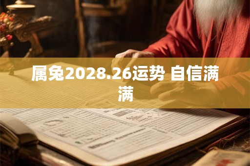 属兔2028.26运势 自信满满