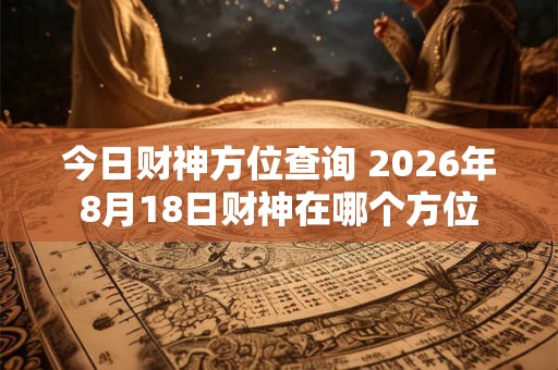 今日财神方位查询 2026年8月18日财神在哪个方位