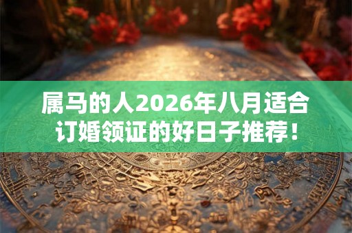属马的人2026年八月适合订婚领证的好日子推荐！