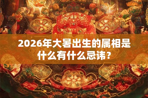 2026年大暑出生的属相是什么有什么忌讳？