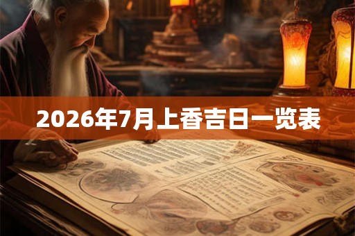 2026年7月上香吉日一览表