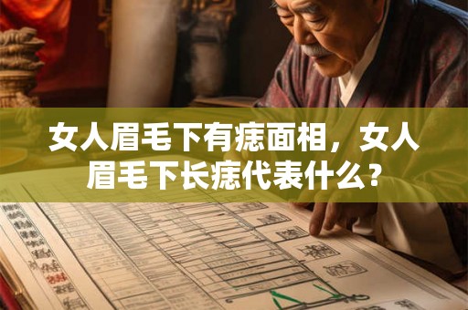 女人眉毛下有痣面相，女人眉毛下长痣代表什么？