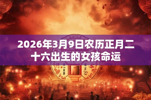 2026年3月9日农历正月二十六出生的女孩命运