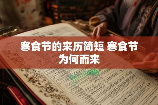寒食节的来历简短 寒食节为何而来