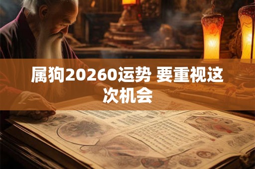 属狗20260运势 要重视这次机会