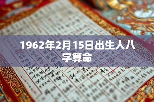 1962年2月15日出生人八字算命