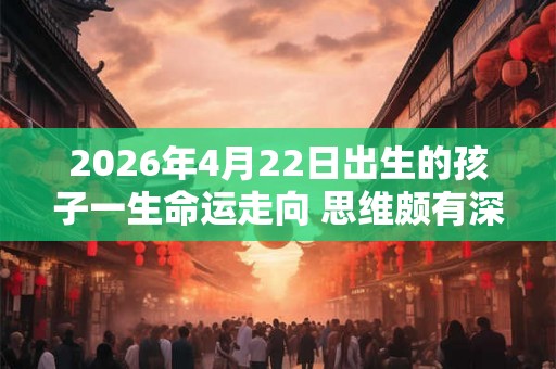 2026年4月22日出生的孩子一生命运走向 思维颇有深度