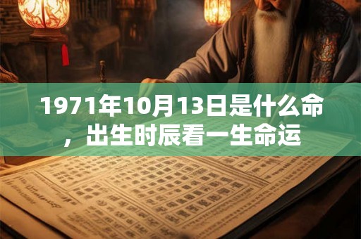 1971年10月13日是什么命，出生时辰看一生命运