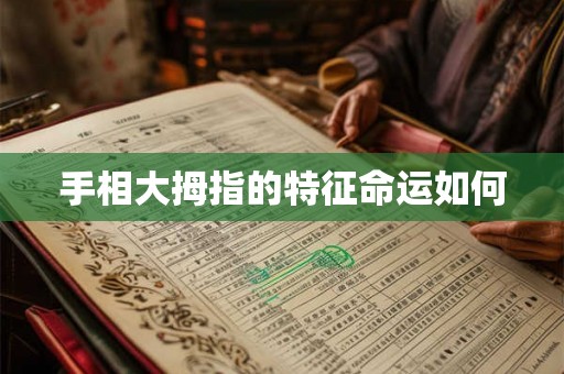 手相大拇指的特征命运如何