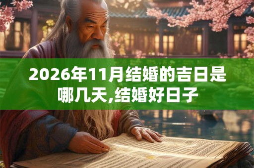 2026年11月结婚的吉日是哪几天,结婚好日子