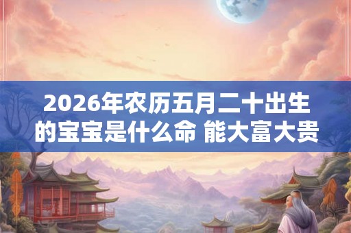 2026年农历五月二十出生的宝宝是什么命 能大富大贵吗