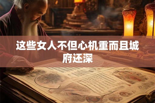 这些女人不但心机重而且城府还深