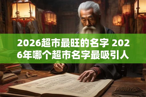 2026超市最旺的名字 2026年哪个超市名字最吸引人