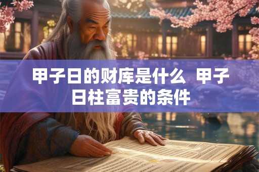甲子日的财库是什么  甲子日柱富贵的条件