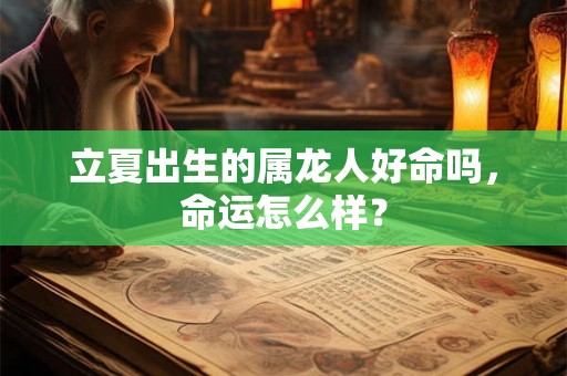 立夏出生的属龙人好命吗，命运怎么样？