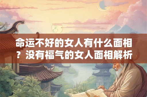 命运不好的女人有什么面相？没有福气的女人面相解析！