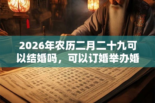 2026年农历二月二十九可以结婚吗，可以订婚举办婚礼吗？