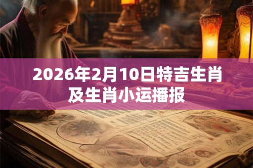 2026年2月10日特吉生肖及生肖小运播报
